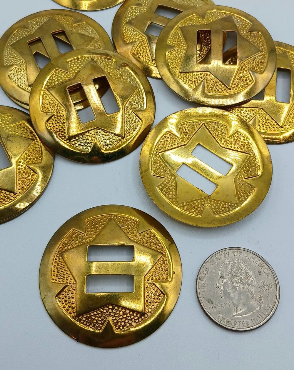 Gold-Tone Metal Conchos for Jewelry Making 6pcs